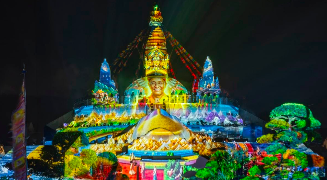 3D Mapping show at the Tay Thien Grand Mandala Stupa
